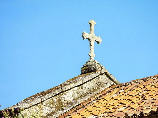 Cross on the top of the old Santiago Cathedral