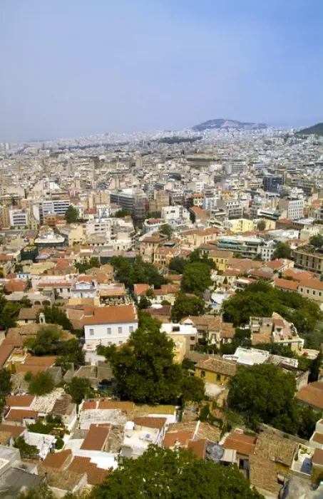 Framed Print : Crowdwd city of Athens Greece from above at the Acropolis Framed Print : Crowdwd city of Athens Greece from above at the Acropolis