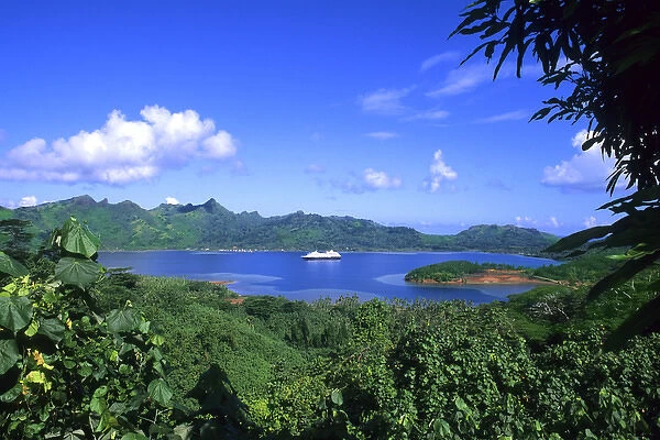Cruiseship in Huahine Tahiti French Polynesia