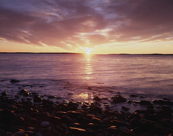 CTF-114. Maine, Sunrise over the rocky shoreline of the Atlantic Ocean