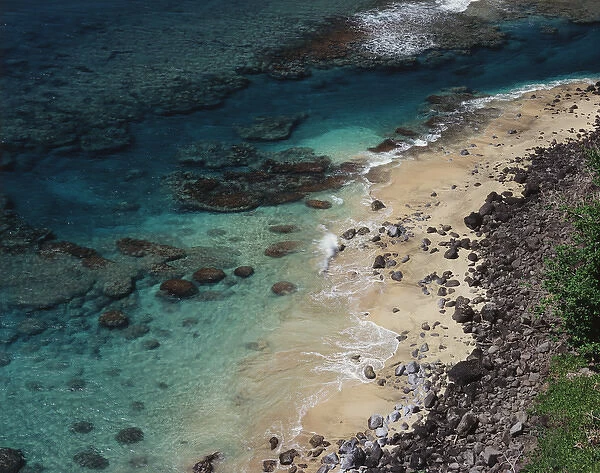 CTF-118. Hawaii, Kauai, Haena State Park, A view of the coral reef near Ke e Beach