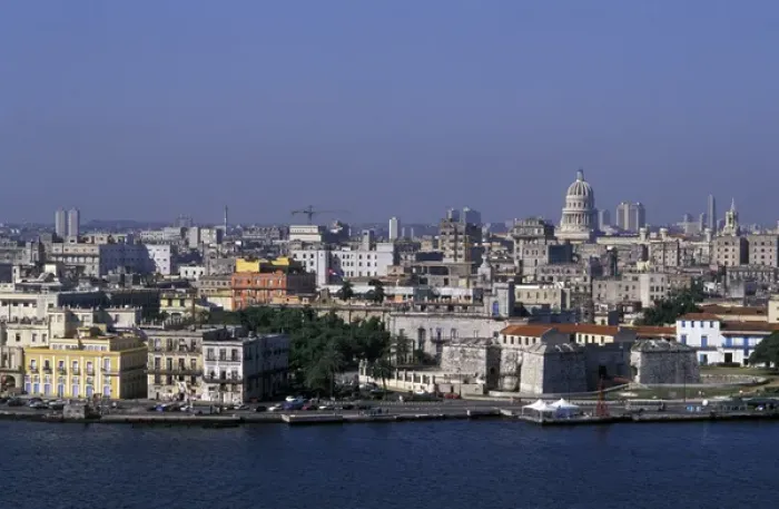 Framed Print : Cuba, Havana, Casablanca. Panoramic view of Havana across river from Christ statue Framed Print : Cuba, Havana, Casablanca. Panoramic view of Havana across river from Christ statue