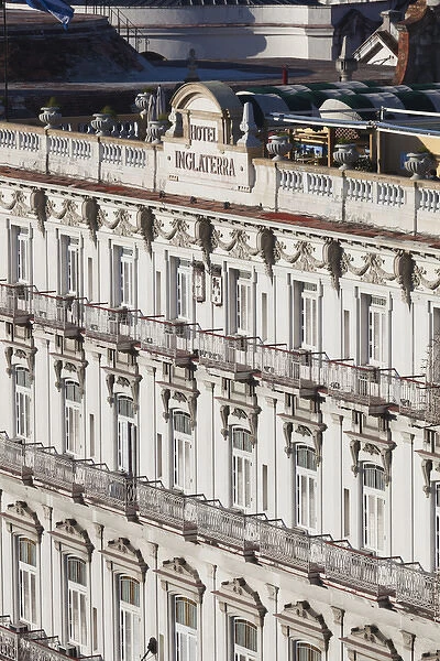 Cuba, Havana, elevated view of the Hotel Inglaterra
