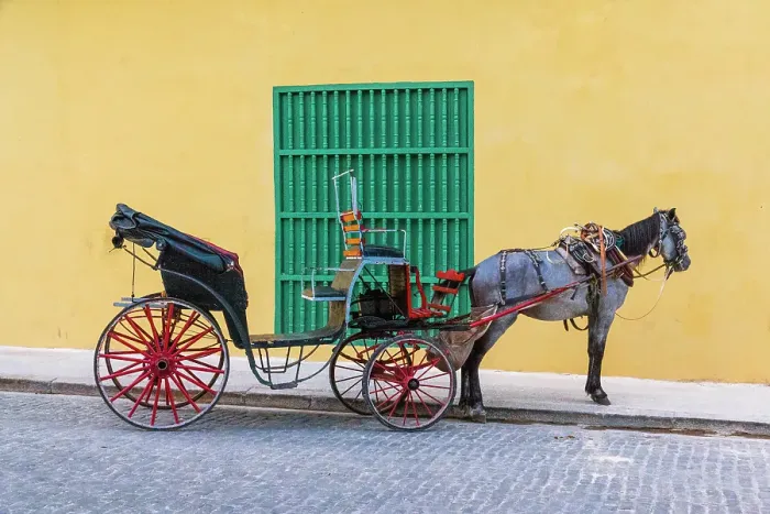 Framed Print : Cuba, Havana, Habana Vieja, horse drawn carriage Framed Print : Cuba, Havana, Habana Vieja, horse drawn carriage