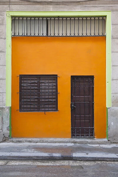 Cuba, Havana, Havana Vieja, Old Havana house front