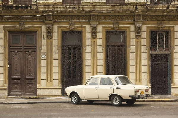 Cuba, Havana, Havana Vieja, Soviet-era Moskvich car