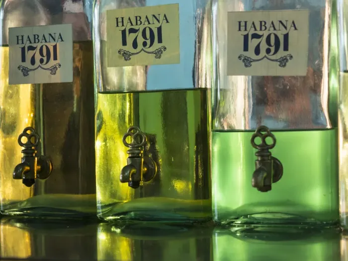 Framed Print : Cuba, Havana, Havana Vieja, UNESCO World Heritage Site, bottles in perfumery