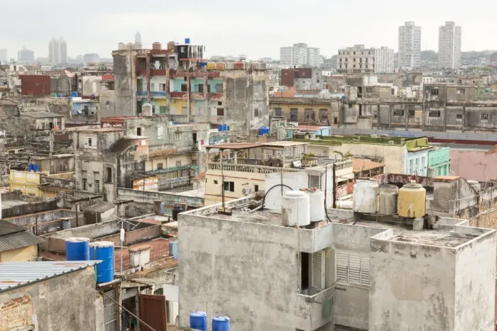 Framed Print : Cuba, Havana. Overview of buildings and rooftops