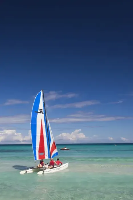 Framed Print : Cuba, Matanzas Province, Varadero, Varadero Beach, leisure boats
