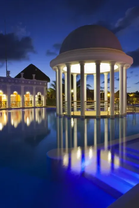 Framed Print : Cuba, Matanzas Province, Varadero, Hotel Iberostar Varadero, poolside, evening Framed Print : Cuba, Matanzas Province, Varadero, Hotel Iberostar Varadero, poolside, evening