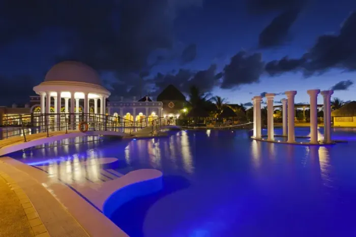 Framed Print : Cuba, Matanzas Province, Varadero, Hotel Iberostar Varadero, poolside, evening Framed Print : Cuba, Matanzas Province, Varadero, Hotel Iberostar Varadero, poolside, evening