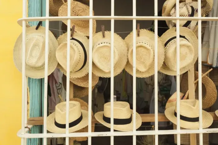 Framed Print : Cuba, Sancti Spiritus Province, Trinidad, Cuban Souvenirs, straw hats
