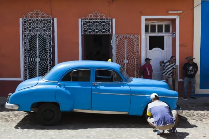 Framed Print : Cuba, Sancti Spiritus Province, Trinidad, 1940s-era US-made Chevrolet taxi Framed Print : Cuba, Sancti Spiritus Province, Trinidad, 1940s-era US-made Chevrolet taxi