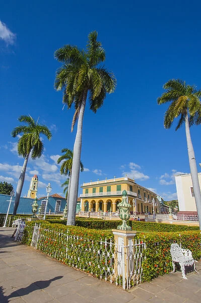 Cuba, Sancti Spiritus Province, Trinidad. Plaza filled with palm trees