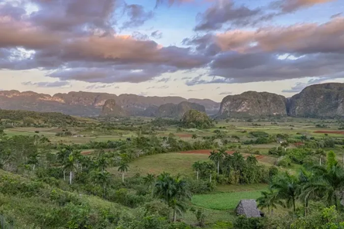 Framed Print : Cuba, Vinales. Dawn breaks over the valley of Vinales, a verdant farming region that grows tobacco Framed Print : Cuba, Vinales. Dawn breaks over the valley of Vinales, a verdant farming region that grows tobacco