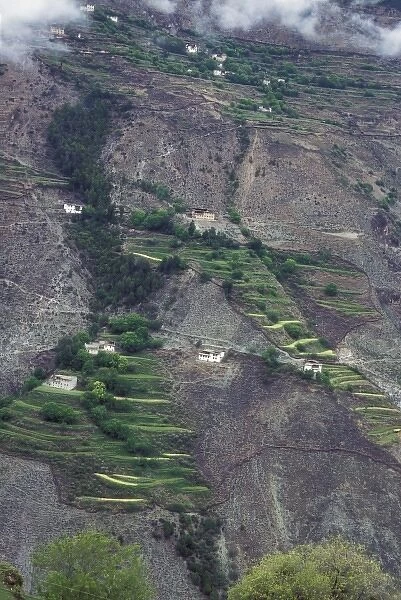 Cultivated land in upper reaches area of Yangtze River, Lijiang area, Yunnan Province