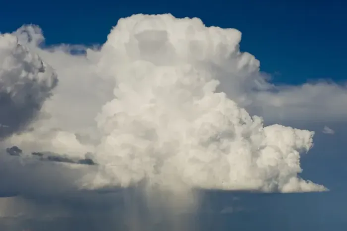 Framed Print : Cumulus clouds and approaching storm near Interstate 80, Rawlins, Wyoming