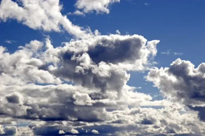 Framed Print : Cumulus clouds against a blue sky Framed Print : Cumulus clouds against a blue sky