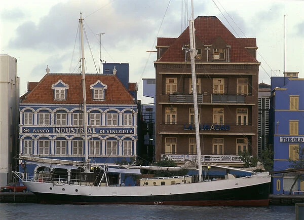 01. Curacao, Dutch West Indies, Punda, Punda, Punda harbor, sailing ship 