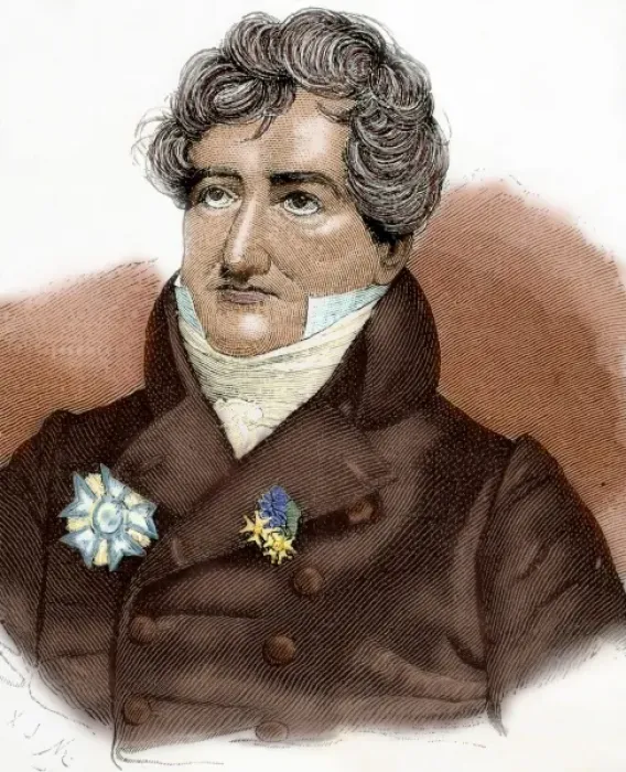 Framed Print : Cuvier, Georges (1769-1832). French naturalist. Engraving by A. Closs. Colored Framed Print : Cuvier, Georges (1769-1832). French naturalist. Engraving by A. Closs. Colored