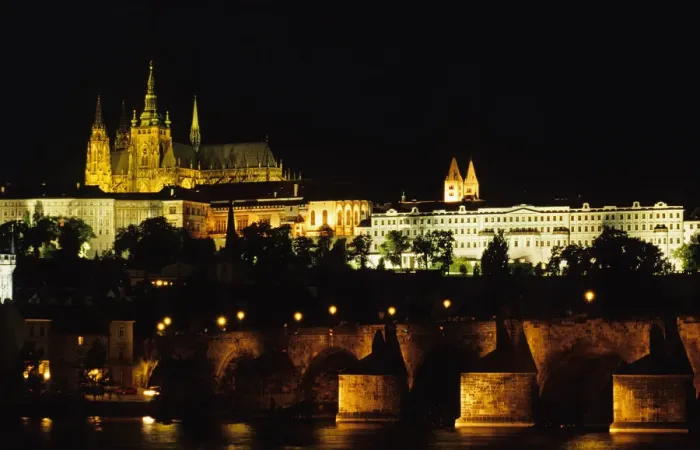 Framed Print : Czech Republic, Prague. Charles Bridge and Prague Castle