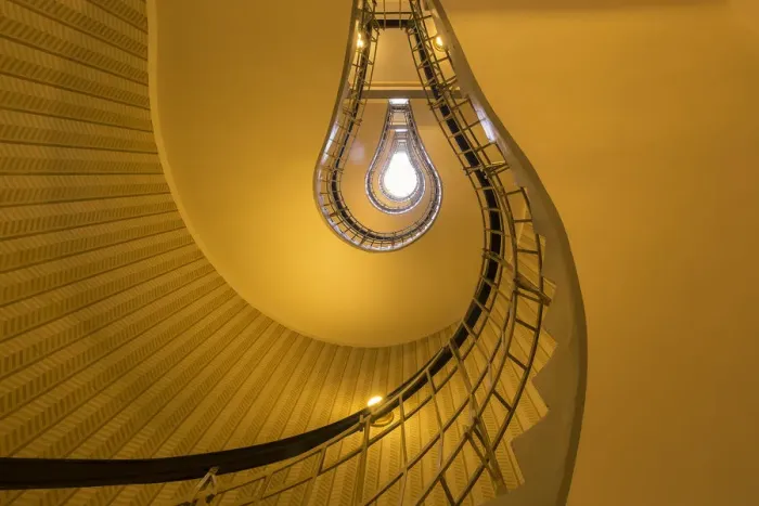 Framed Print : Czech Republic, Prague. Stairwell in the House of the Black Madonna Framed Print : Czech Republic, Prague. Stairwell in the House of the Black Madonna