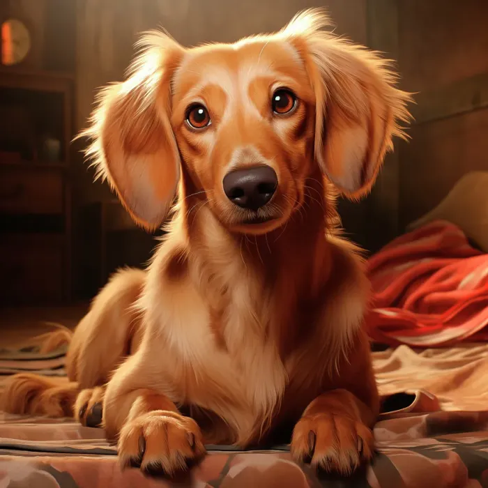 Framed Print : Dachshund puppy close-up. (AI Generated) Framed Print : Dachshund puppy close-up. (AI Generated)