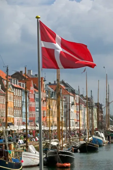 Framed Print : Danish flag, Nyhavn, Copenhagen, Denmark Framed Print : Danish flag, Nyhavn, Copenhagen, Denmark