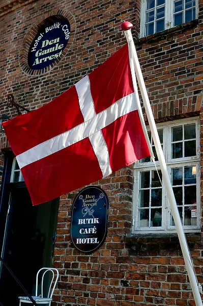 Danish flag, Ribe, Jutland, Denmark