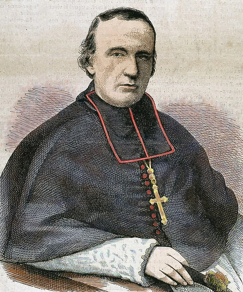 Darboy, Georges (Fays-Billot, 1813-Paris, 1871). French prelate. Colored engraving