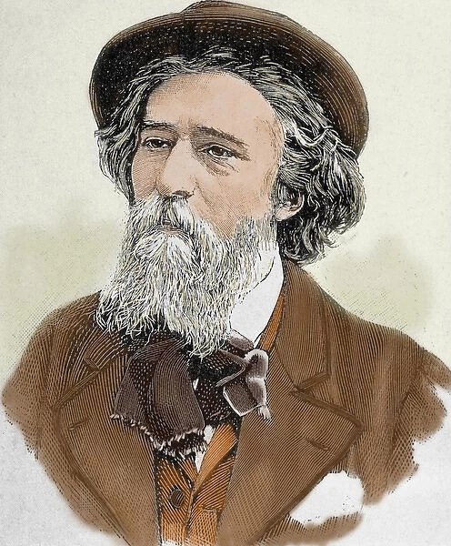 Daudet, Alphonse (1840-1897). French writer. Colored engraving