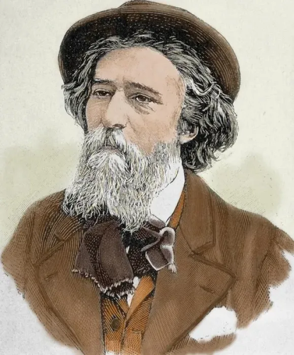 Framed Print : Daudet, Alphonse (1840-1897). French writer. Colored engraving