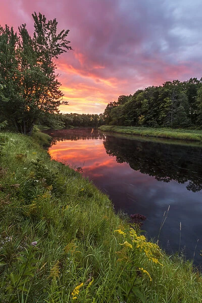 Dawn on the Mattawamkeag River as it flows through the Reed Plantation in Wytipitlock
