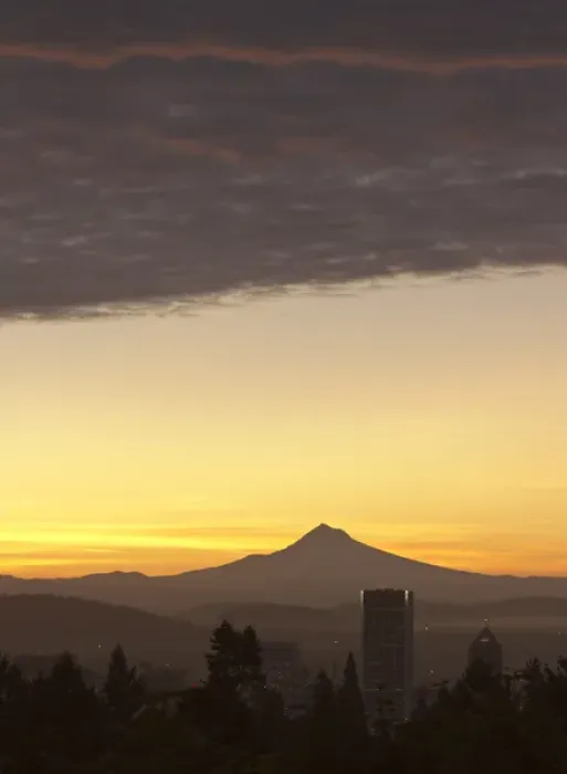 Framed Print : Dawn sky over Portland and Mt. Hood, Oregon Framed Print : Dawn sky over Portland and Mt. Hood, Oregon