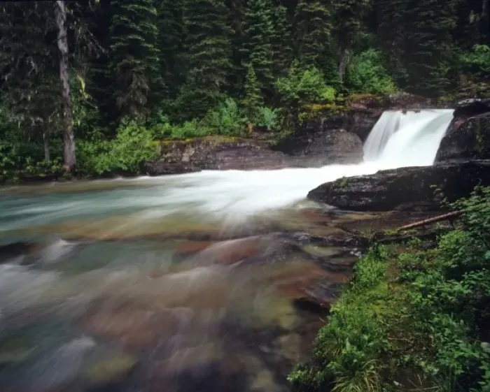 Framed Print : Deadwood Falls on Reynolds Creek in Glacier National Park in Montana Framed Print : Deadwood Falls on Reynolds Creek in Glacier National Park in Montana