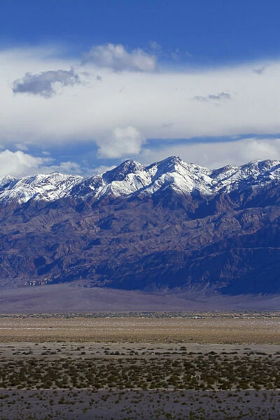 Death Valley near Stovepipe Wells, and snow on Grapevine Mountains, Death Valley National Park