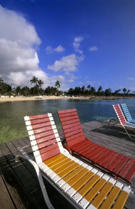 Framed Print : Deck chairs Ambergris Caye, Belize Framed Print : Deck chairs Ambergris Caye, Belize