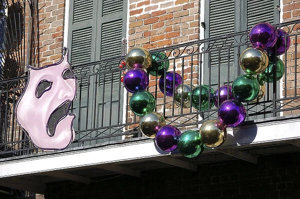 Decked out for Mardi Gras in the French Quarter, New Orleans, Louisiana