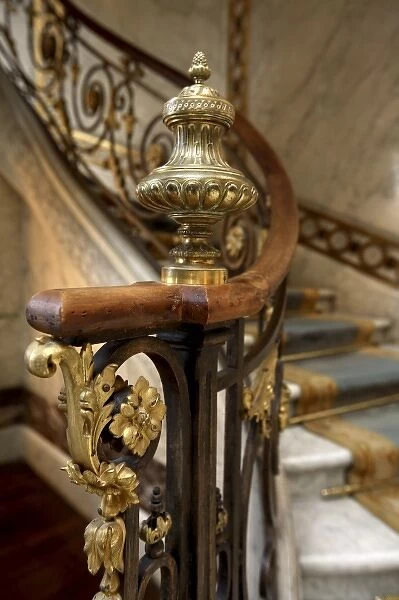The decoration of the railing of the main staircase in Musee Jacquemart Andre. Paris