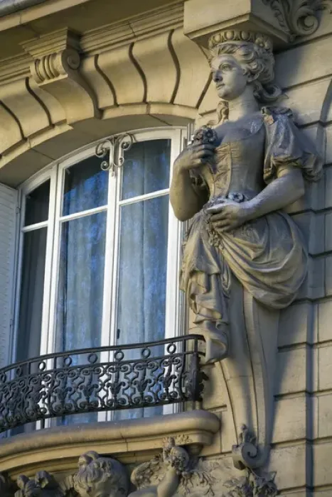 Framed Print : Decoration of a window, Paris, France Framed Print : Decoration of a window, Paris, France
