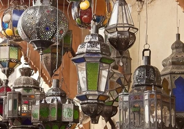 Decorative lamps in Fes medina, Morocco