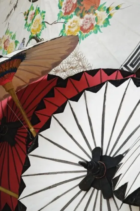 Framed Print : Decorative umbrellas for sale at Umbrella Making Center, Bo Sang, near Chiang Mai Framed Print : Decorative umbrellas for sale at Umbrella Making Center, Bo Sang, near Chiang Mai
