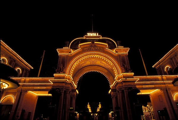 Denmark, Copenhagen Entrance to Tivoli Amusement Park