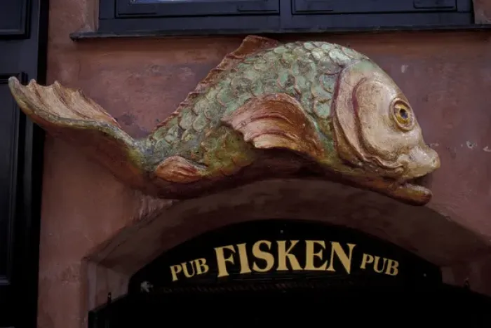 Framed Print : Denmark, Copenhagen. Nyhavn pub sign Framed Print : Denmark, Copenhagen. Nyhavn pub sign