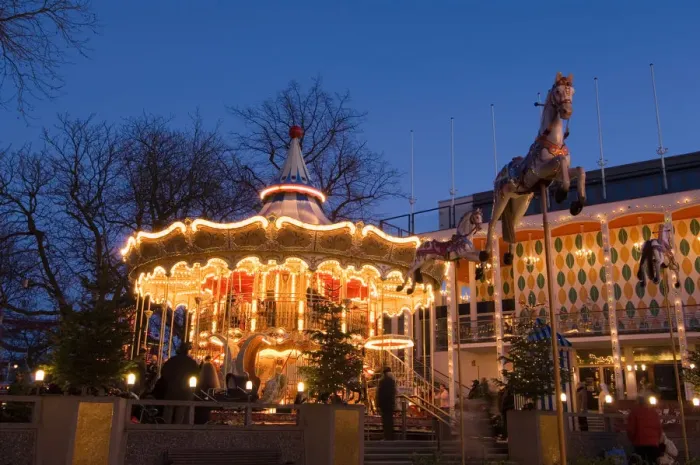 Framed Print : Denmark, Copenhagen, Tivoli at Christmas Framed Print : Denmark, Copenhagen, Tivoli at Christmas