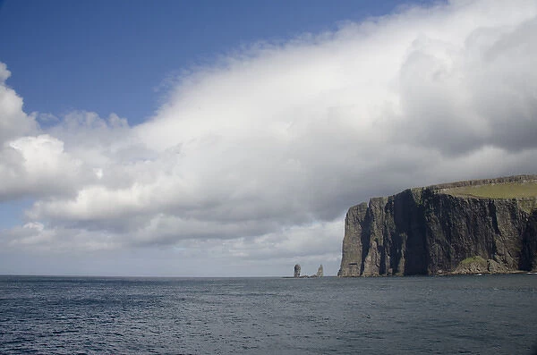 Denmark, Faroe Islands, North Atlantic. Island of Streymoy, rugged cliffs of Vestmanna