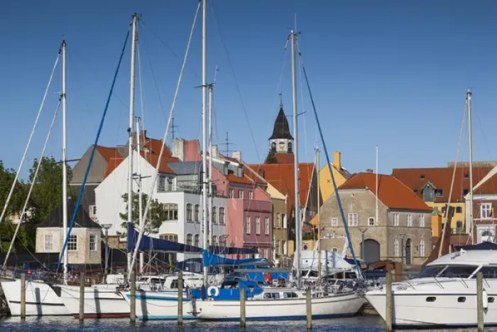 Framed Print : Denmark, Funen, Faaborg, port view