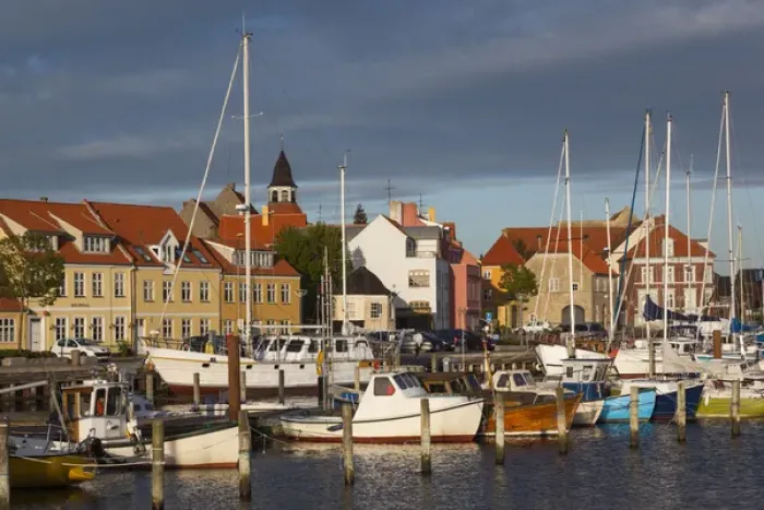 Framed Print : Denmark, Funen, Faaborg, port view Framed Print : Denmark, Funen, Faaborg, port view