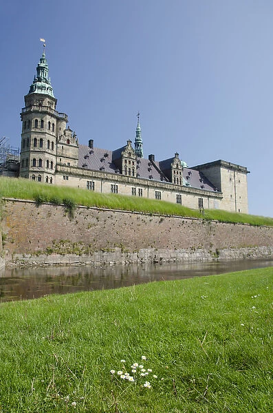 Denmark, Helsingoer. Kronborg Castle (aka Kronborg Slot). UNESCO World Heritage Site