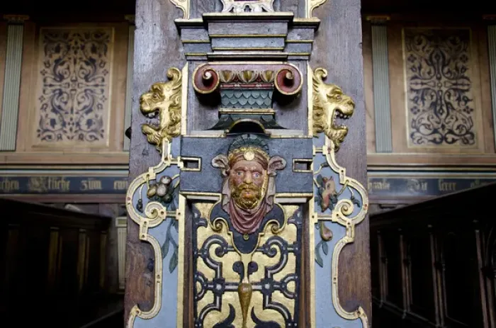 Framed Print : Denmark, Helsingoer. Kronborg Castle (aka Kronborg Slot). Ornate carved wooden chruch pew Framed Print : Denmark, Helsingoer. Kronborg Castle (aka Kronborg Slot). Ornate carved wooden chruch pew